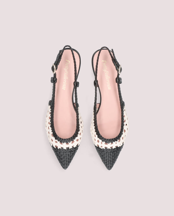 Pretty Ballerinas Black Leather Ella Ballet Flats