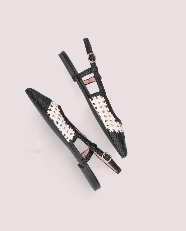 Pretty Ballerinas Black Leather Ella Ballet Flats