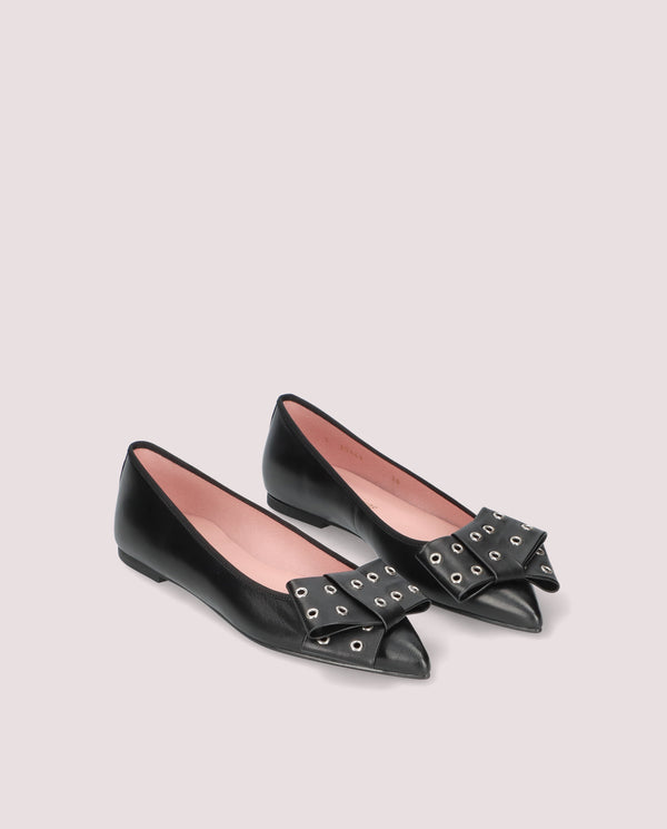 pretty ballerinas Black Leather Ella Ballet Flats