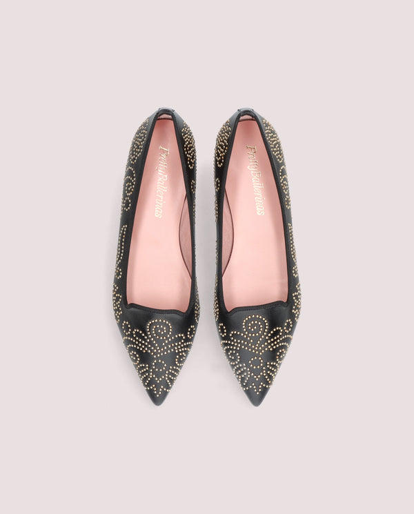 Pretty Ballerinas Black Leather Ella Loafers