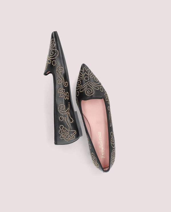 Pretty Ballerinas Black Leather Ella Loafers
