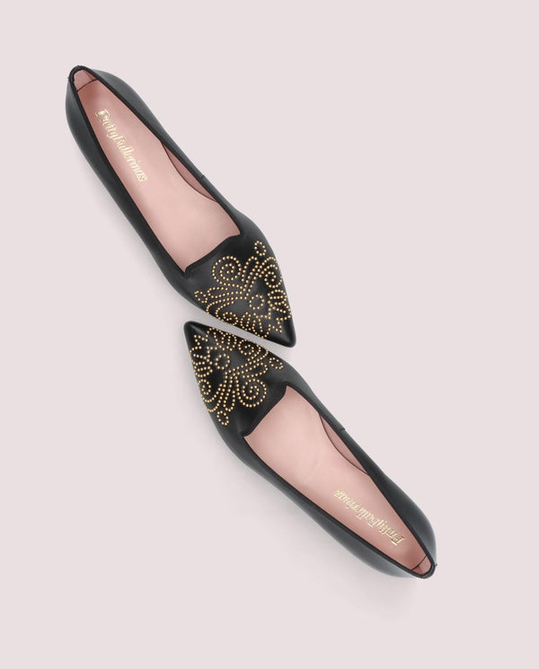 Pretty Ballerinas Black Leather Ella Loafers
