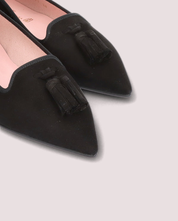 Pretty Ballerinas Black Suede Ella Loafers