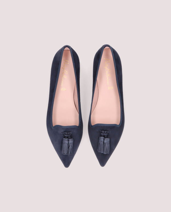 Pretty Ballerinas Blue Suede Ella Loafers