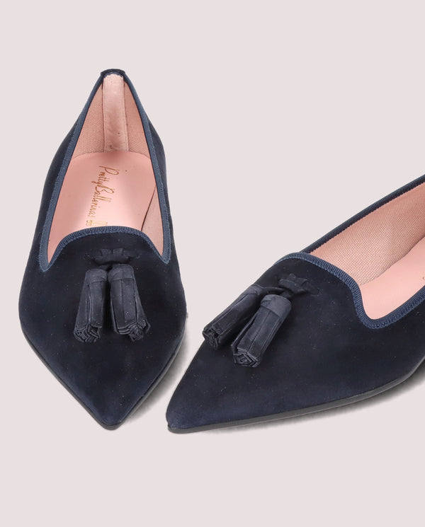 Pretty Ballerinas Blue Suede Ella Loafers
