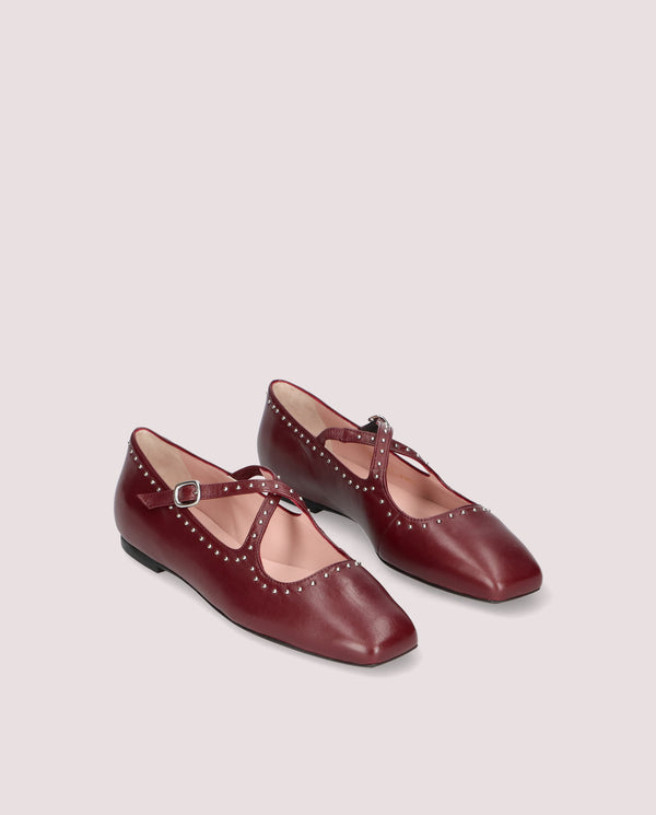 pretty ballerinas Camille Red Leather Ballet Flats