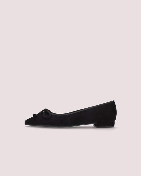 Pretty Ballerinas Elise Black Suede Ballet Flats