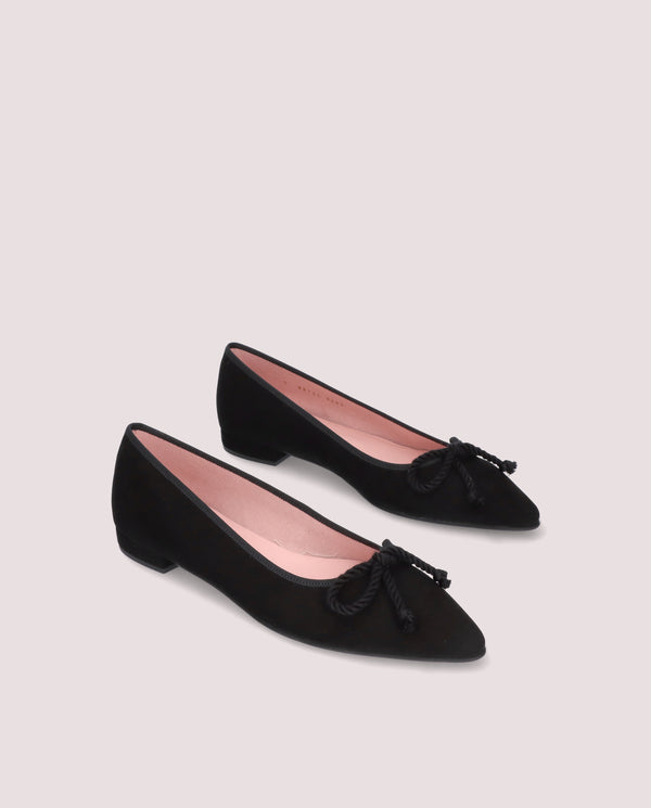 pretty ballerinas Elise Black Suede Ballet Flats