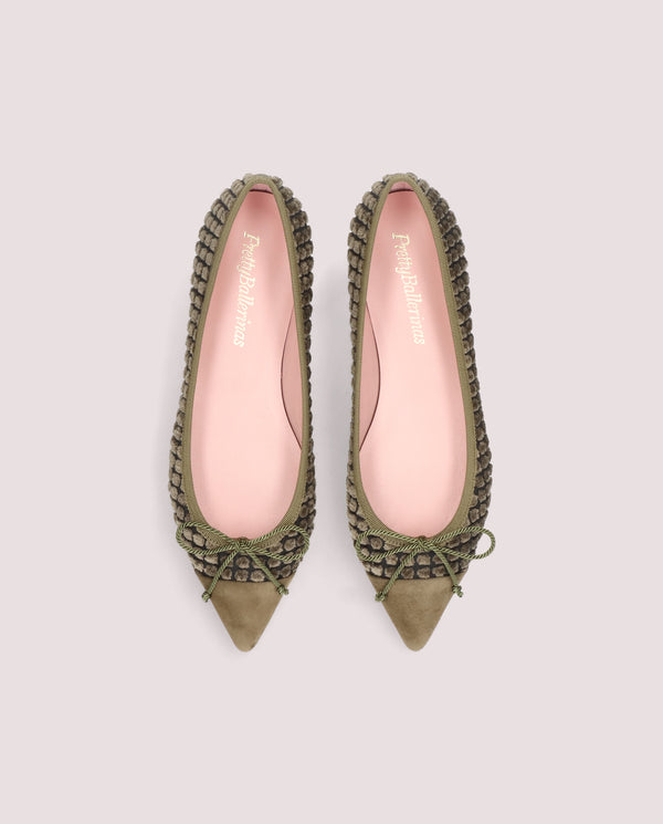Pretty Ballerinas Ella Green Knitted Ballet Flats
