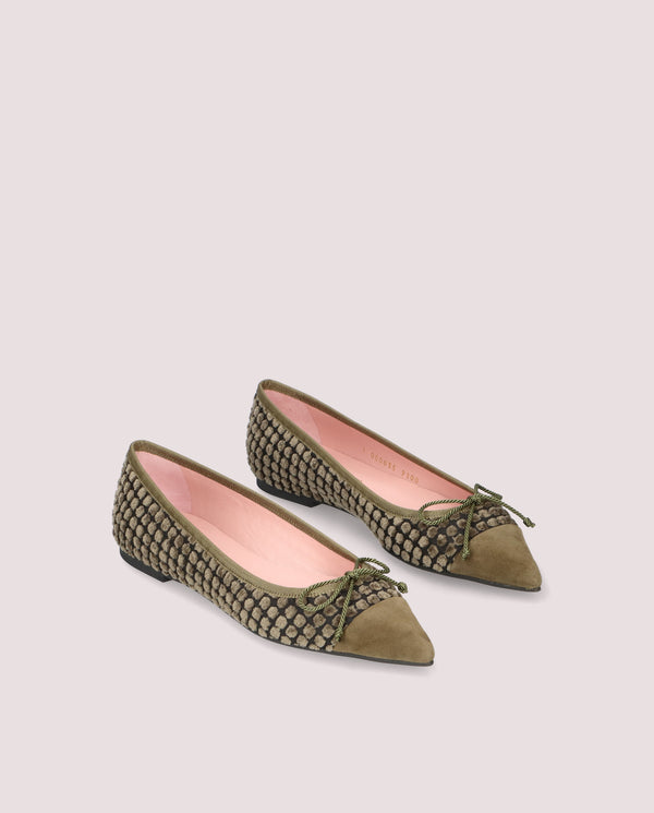 pretty ballerinas Ella Green Knitted Ballet Flats