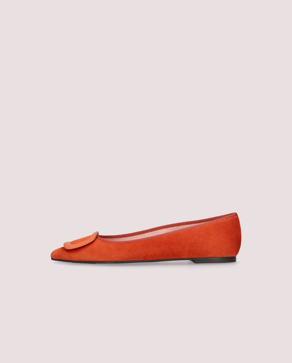 Pretty Ballerinas Ella Orange Suede Ballet Flats
