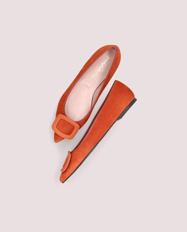 Pretty Ballerinas Ella Orange Suede Ballet Flats