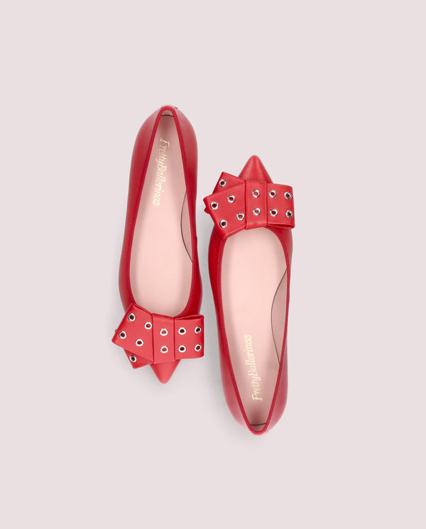 Pretty Ballerinas Ella Red Skin Ballet Flats