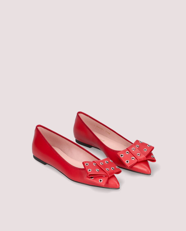 pretty ballerinas Ella Red Skin Ballet Flats