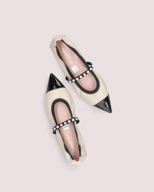 Pretty Ballerinas Ella White Leather Ballet Flats