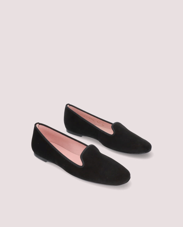 pretty ballerinas Faye Black Suede Loafers