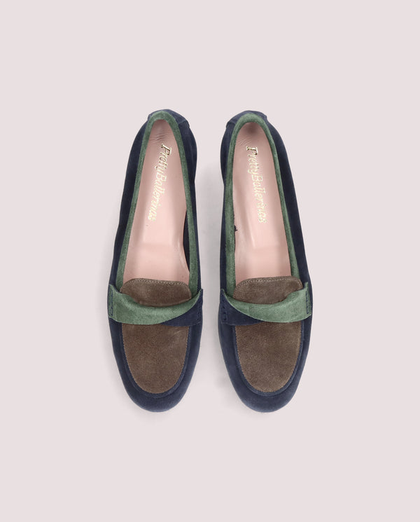 Pretty Ballerinas Faye Blue Suede Loafers