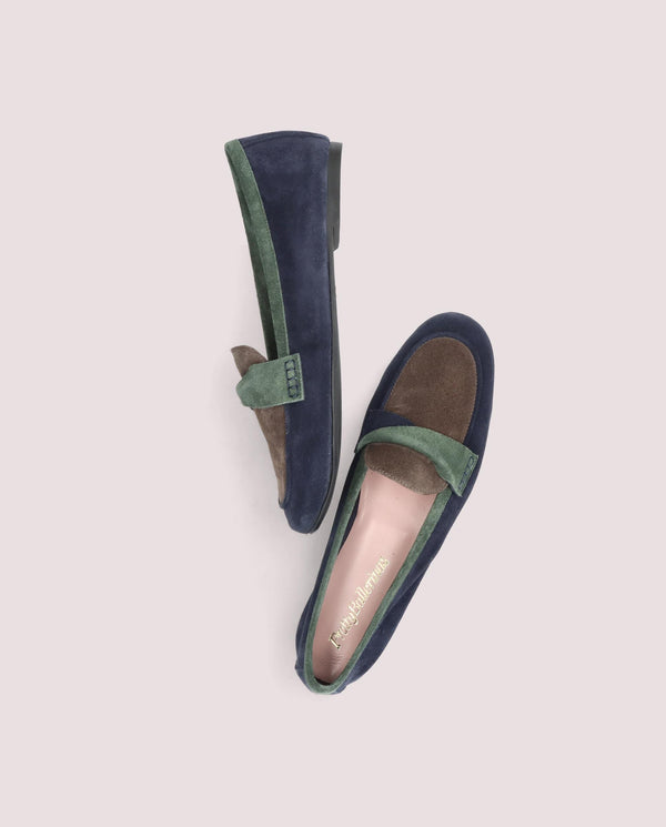 Pretty Ballerinas Faye Blue Suede Loafers