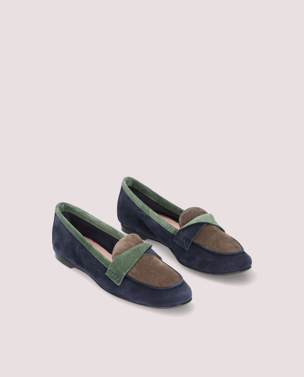 pretty ballerinas Faye Blue Suede Loafers
