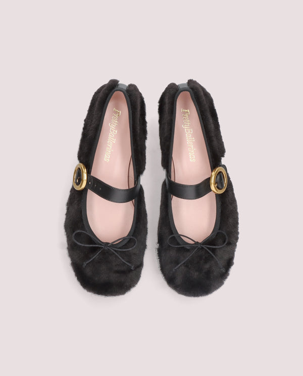 Pretty Ballerinas Georgia Black Woven Ballet Flats