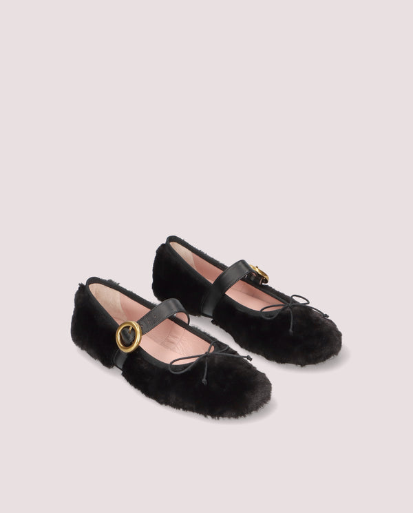 pretty ballerinas Georgia Black Woven Ballet Flats