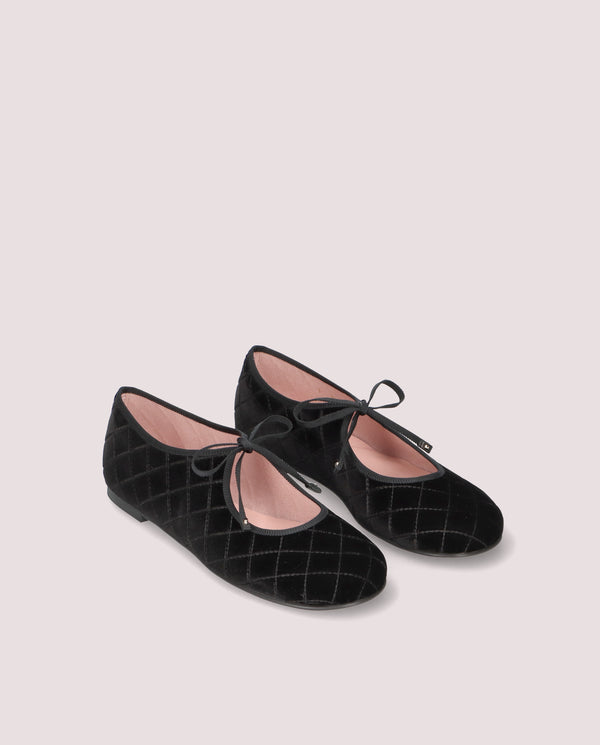 pretty ballerinas Georgia Black Woven Ballet Flats