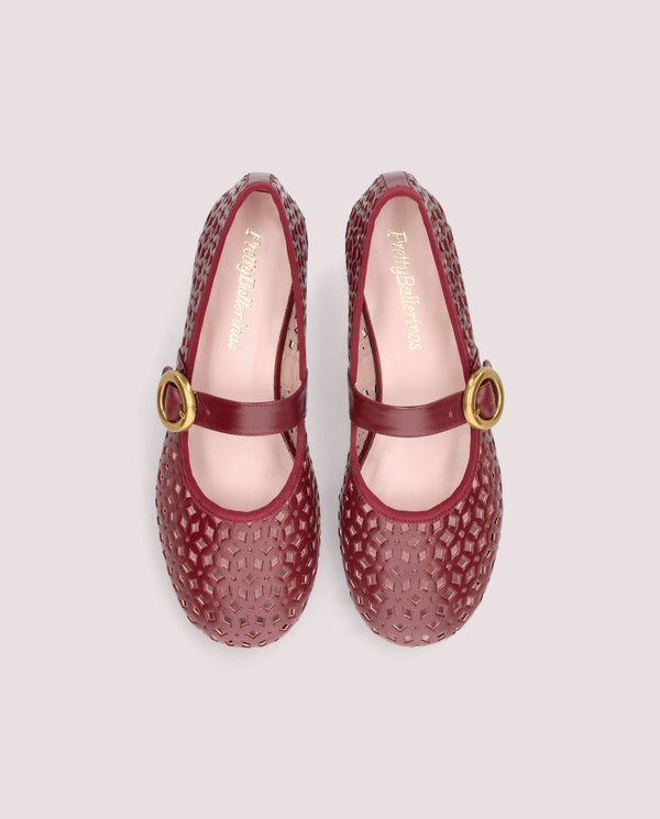 Pretty Ballerinas Georgia Red Leather Ballet Flats