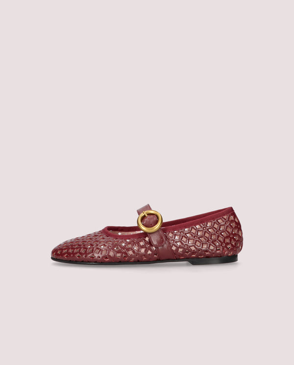 Pretty Ballerinas Georgia Red Leather Ballet Flats
