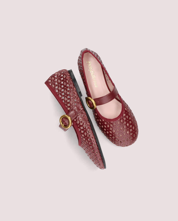 Pretty Ballerinas Georgia Red Leather Ballet Flats