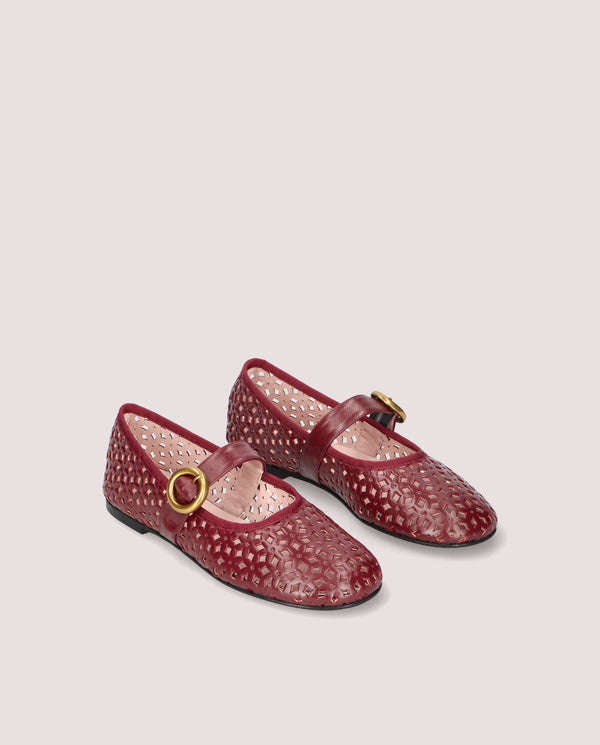 pretty ballerinas Georgia Red Leather Ballet Flats
