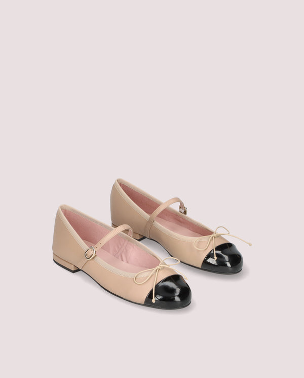 pretty ballerinas Irma Beige Leather Ballet Flats