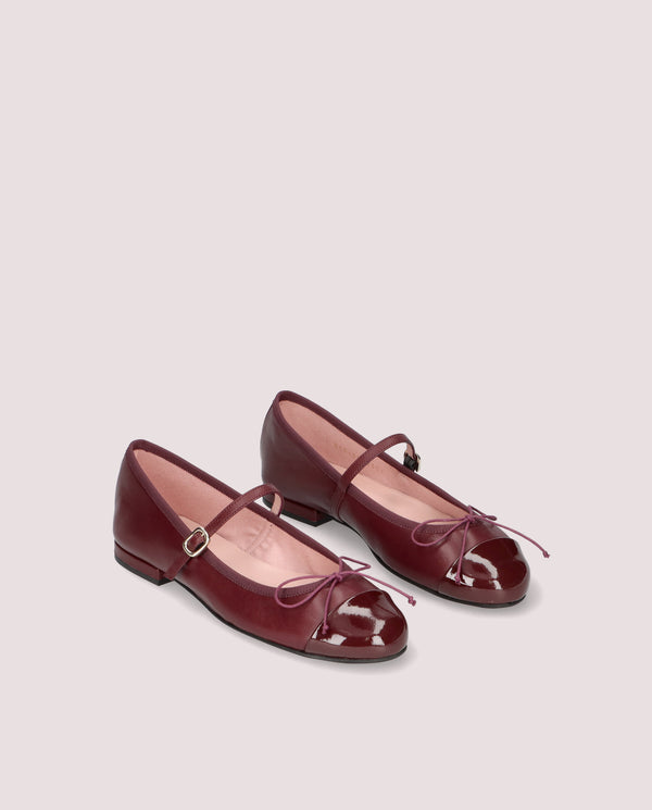 pretty ballerinas Irma Red Leather Ballet Flats