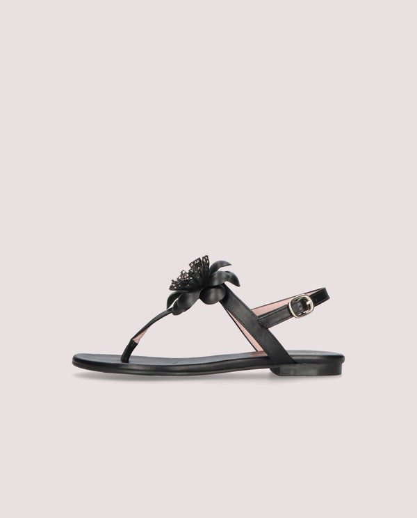 Pretty Ballerinas Judy Black Leather Sandals