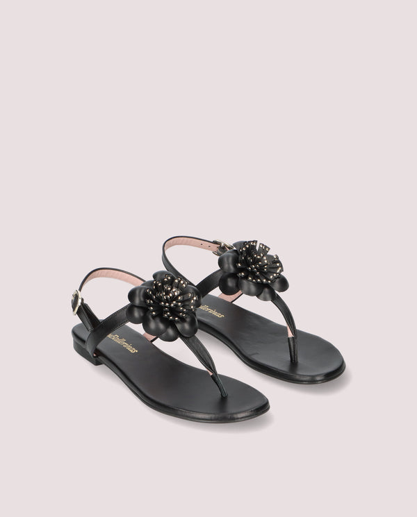 pretty ballerinas Judy Black Leather Sandals