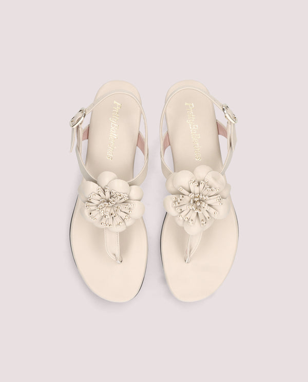 Pretty Ballerinas Judy White Leather Sandals