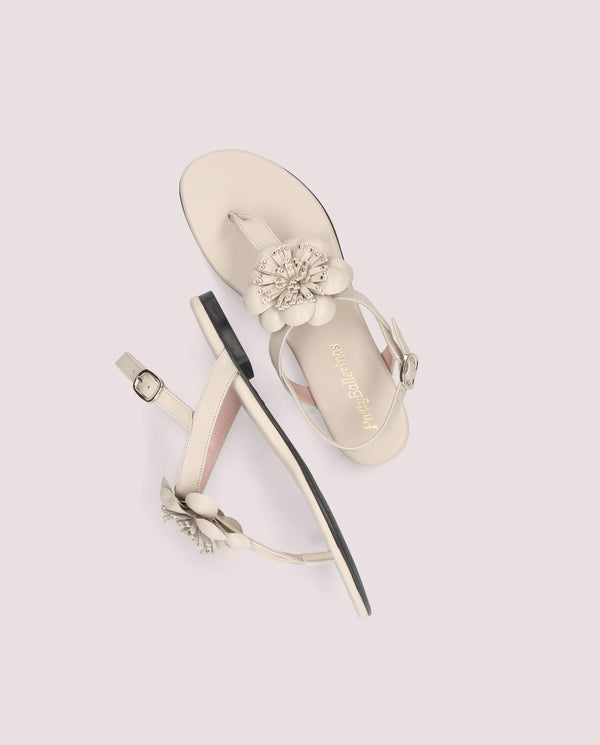 Pretty Ballerinas Judy White Leather Sandals