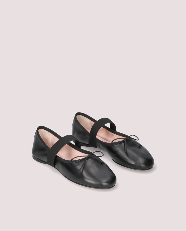 pretty ballerinas Lea Black Leather Ballet Flats