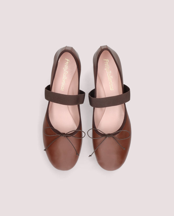Pretty Ballerinas Lea Brown Leather Ballet Flats
