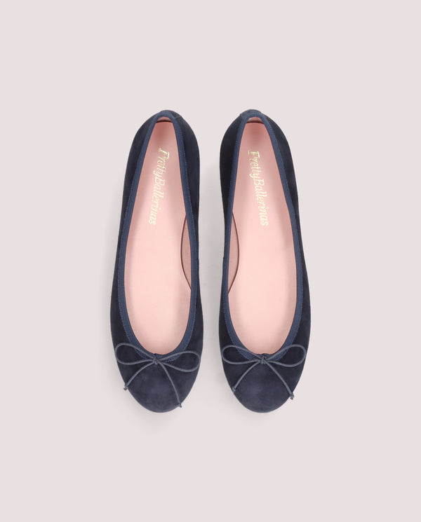 pretty Ballerinas Nicole Blue Suede Ballerinas