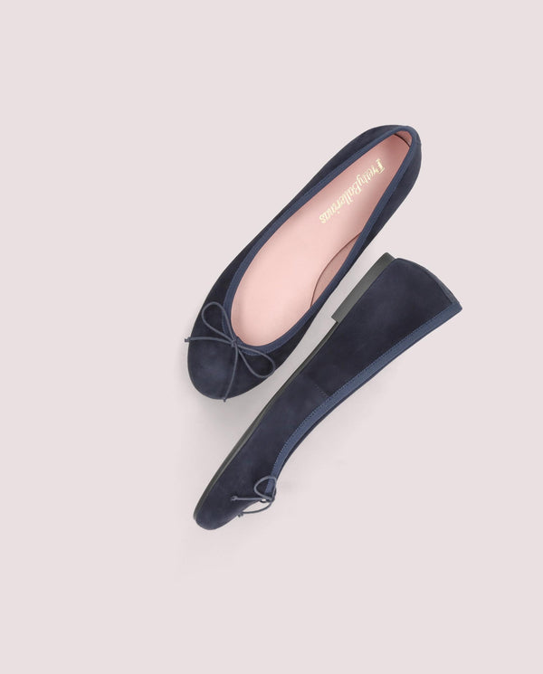 pretty Ballerinas Nicole Blue Suede Ballerinas
