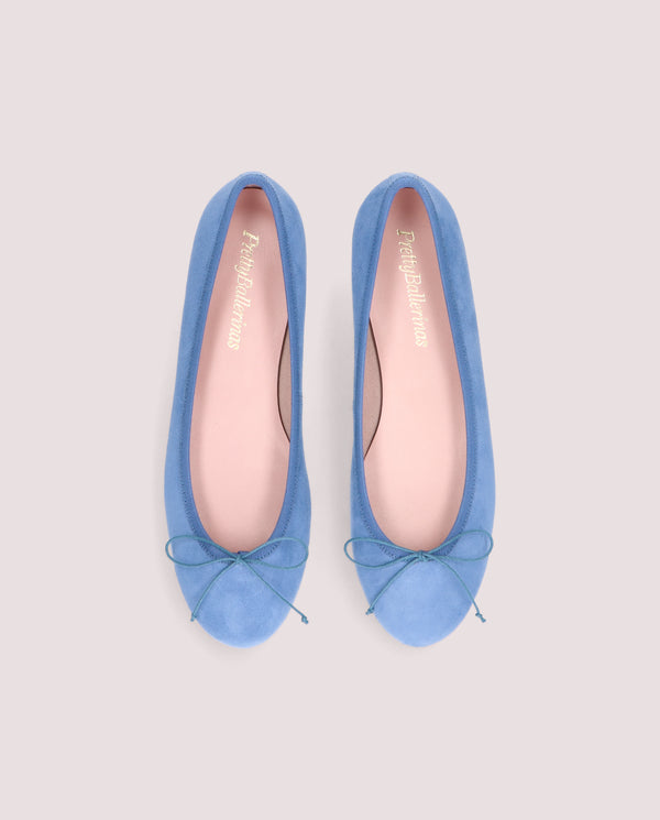 Pretty Ballerinas Nicole Blue Suede Ballet Flats