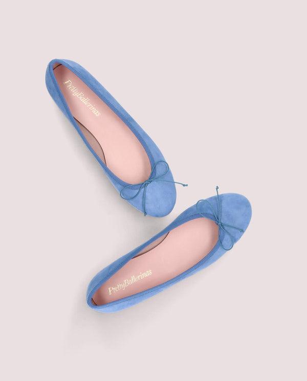 Pretty Ballerinas Nicole Blue Suede Ballet Flats