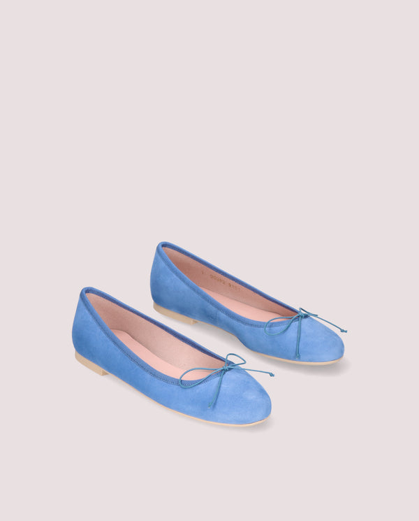 pretty ballerinas Nicole Blue Suede Ballet Flats