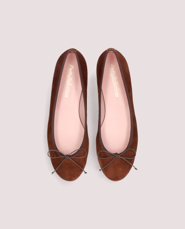 Pretty Ballerinas Nicole Brown Suede Ballet Flats