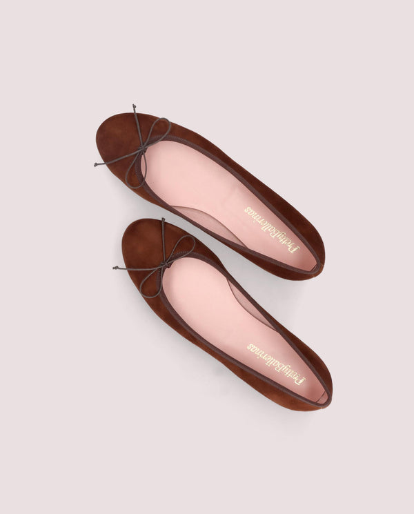 Pretty Ballerinas Nicole Brown Suede Ballet Flats