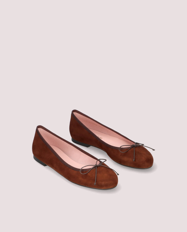 pretty ballerinas Nicole Brown Suede Ballet Flats