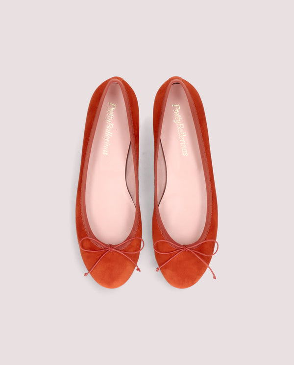 Pretty Ballerinas Nicole Orange Suede Ballet Flats