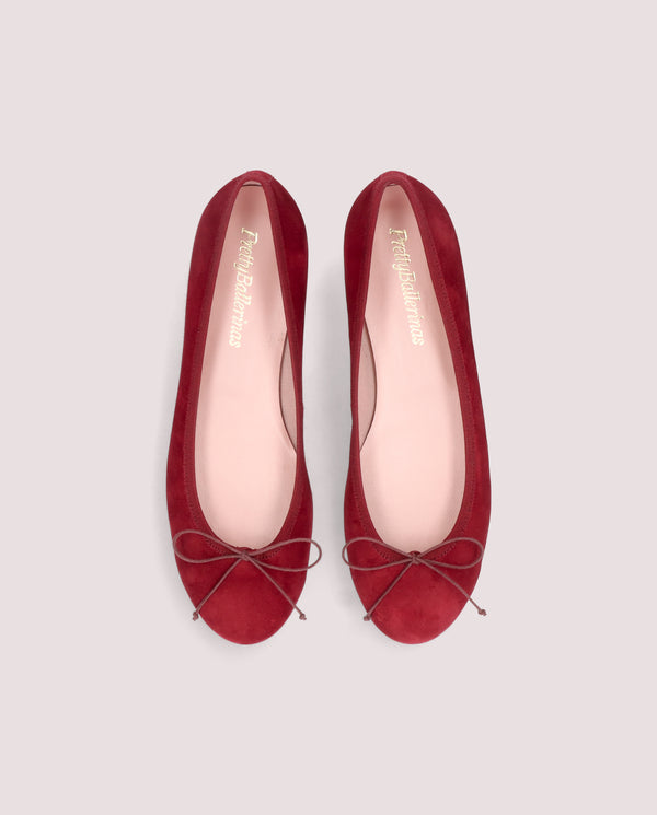 Pretty Ballerinas Nicole Red Suede Ballet Flats