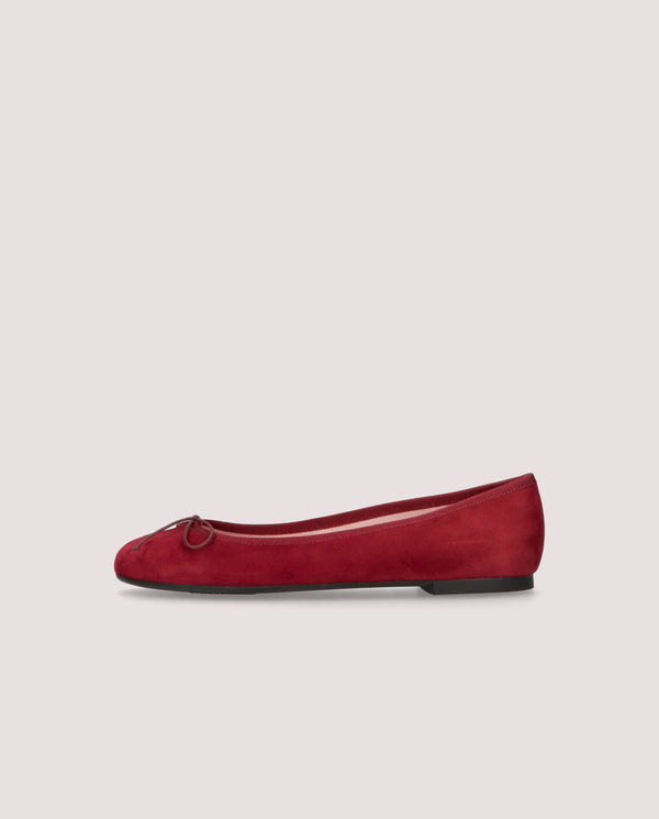 Pretty Ballerinas Nicole Red Suede Ballet Flats