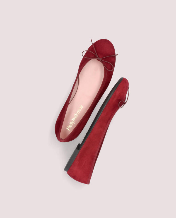 Pretty Ballerinas Nicole Red Suede Ballet Flats